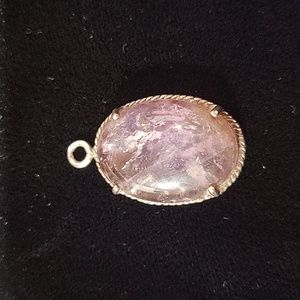 Handcrafted Pink Amethyst and sterling silver pendant